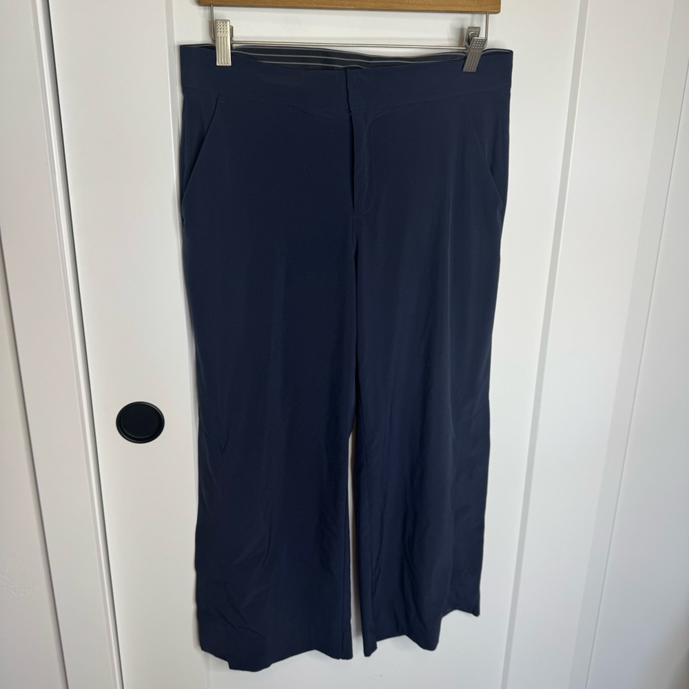 Athleta Navy Wide-Leg Cropped Pants - Picture 2 of 7